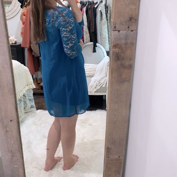 Luxology teal lace dress size 8 - Picture 4 of 8
